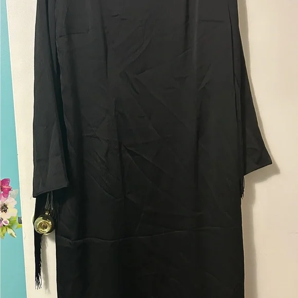 ✂️ H&M Black Long Sleeve Fringe Dress - Picture 4 of 11